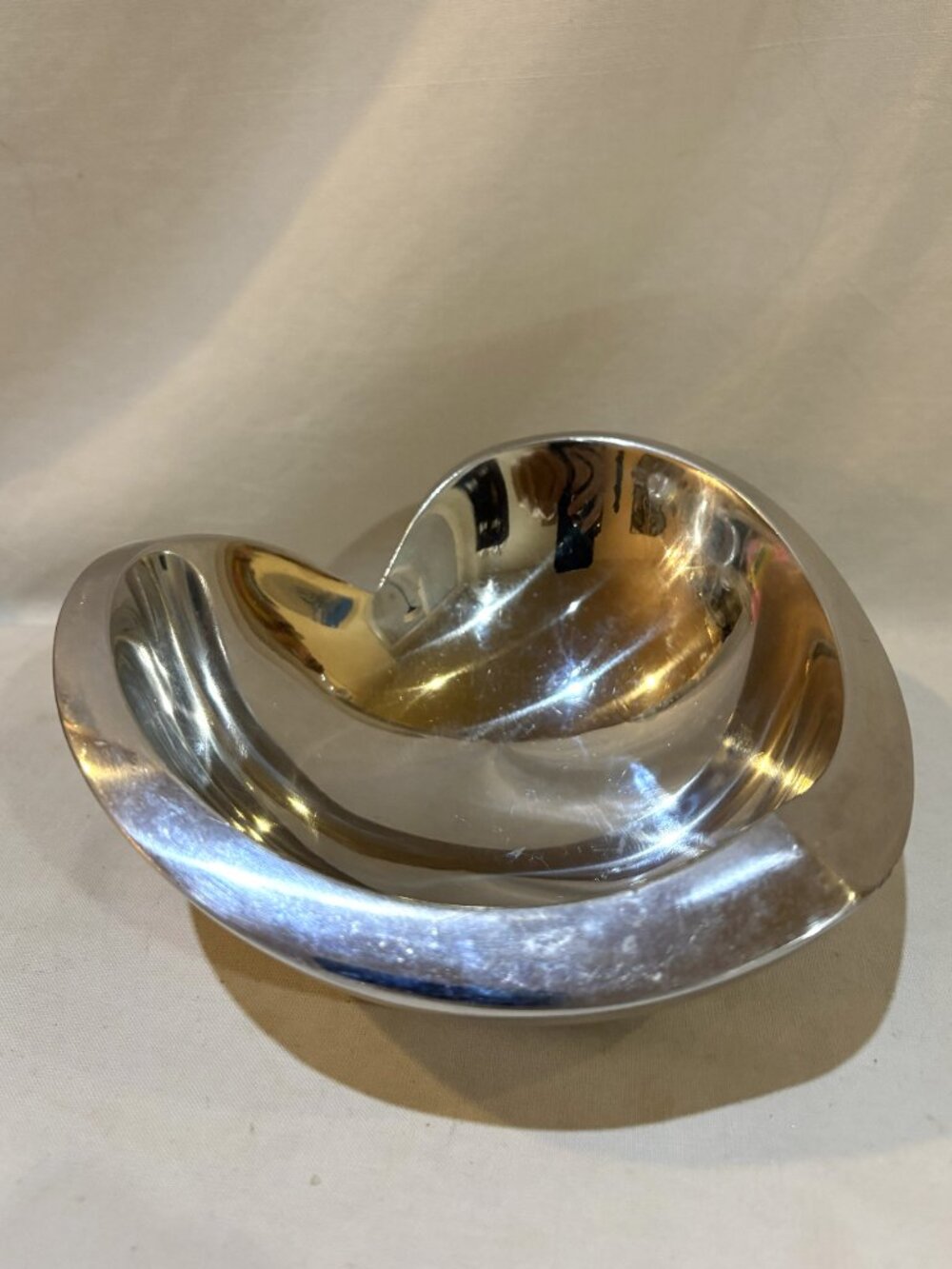 Nambe Aluminum Alloy Heart Shaped Love Bowl Candy Trinket Bowl Sean O'Hara